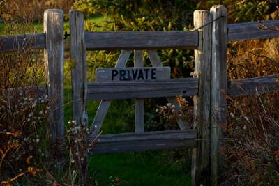 gate with private sign